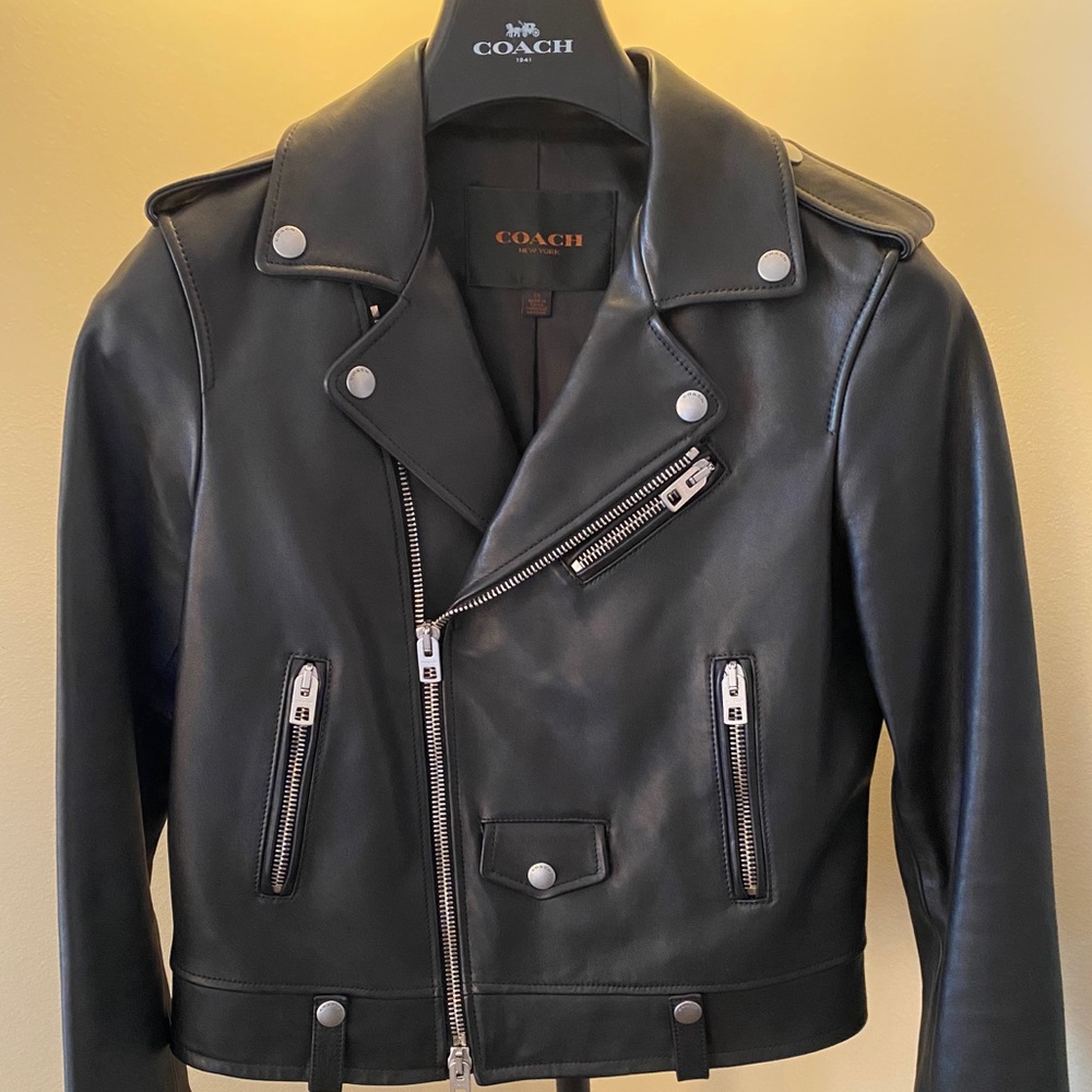 Coach Leather Moto Jacket Size 6